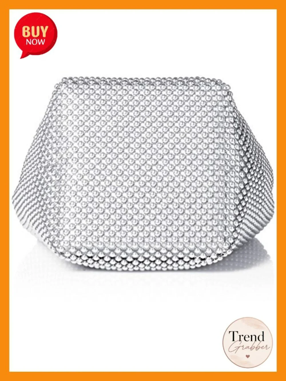 Mesh Ring Wristlet Clutch with Removable Chain Shoulder Strap